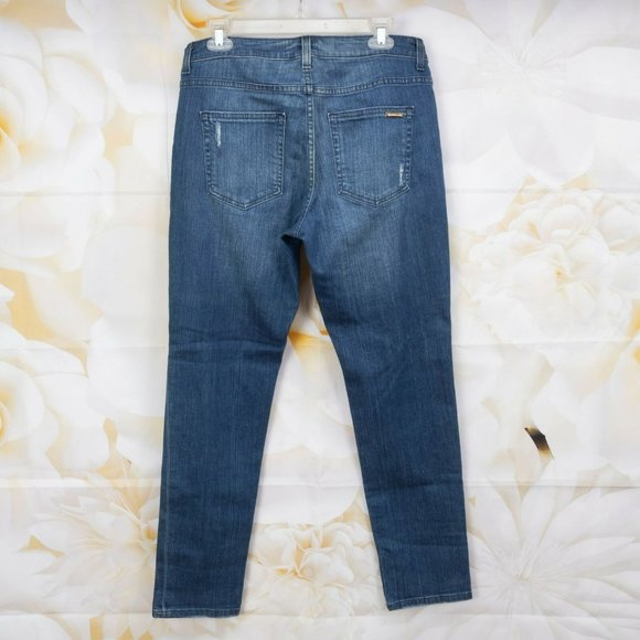 Michael Kors Dillon Relaxed Distressed Size 8 Medium Wash Denim Jeans - Picture 10 of 10